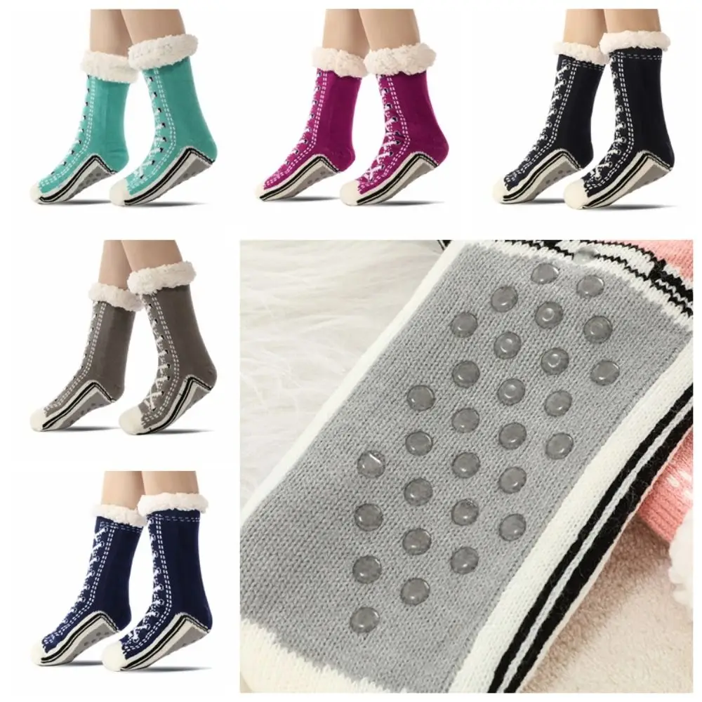 Cute Thicken Warm Floor Socks Anti-slip Plush Winter Sleeping Socks Hosiery Elastic Home Socks Winter