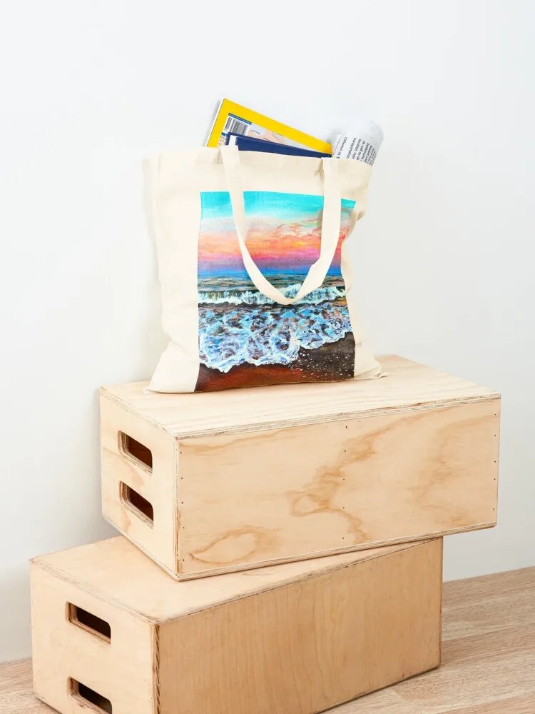 Seafoam Sunset Tote Bag university shopper bag women bag tote canvas shopping