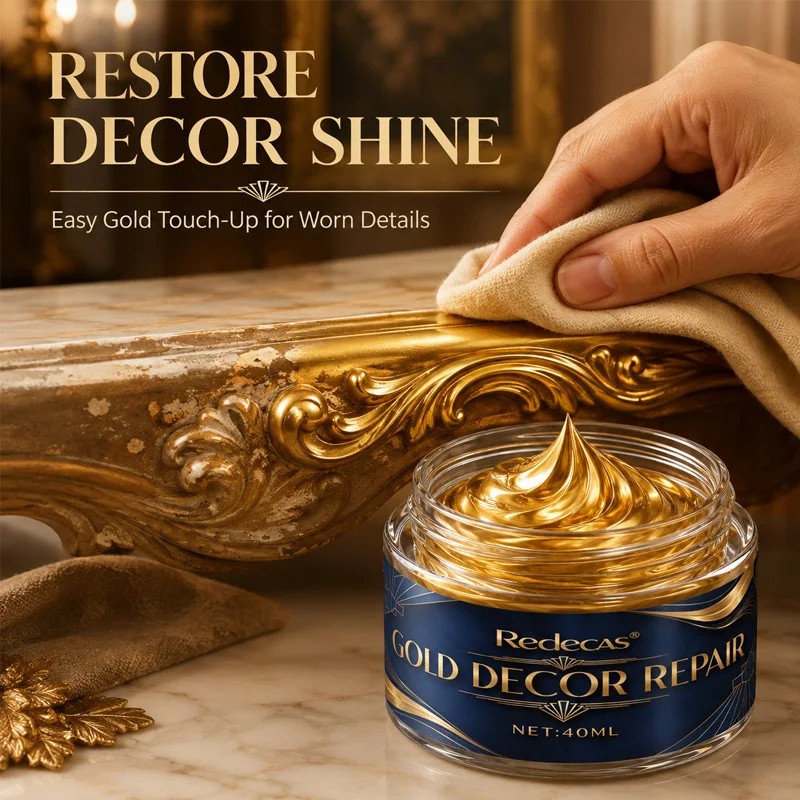 Gold Door Frame Touch-Up Paste for Metal Frames. Covers Scratches, Chips & Faded Marks. Waterproof & Durable, Restores Gold