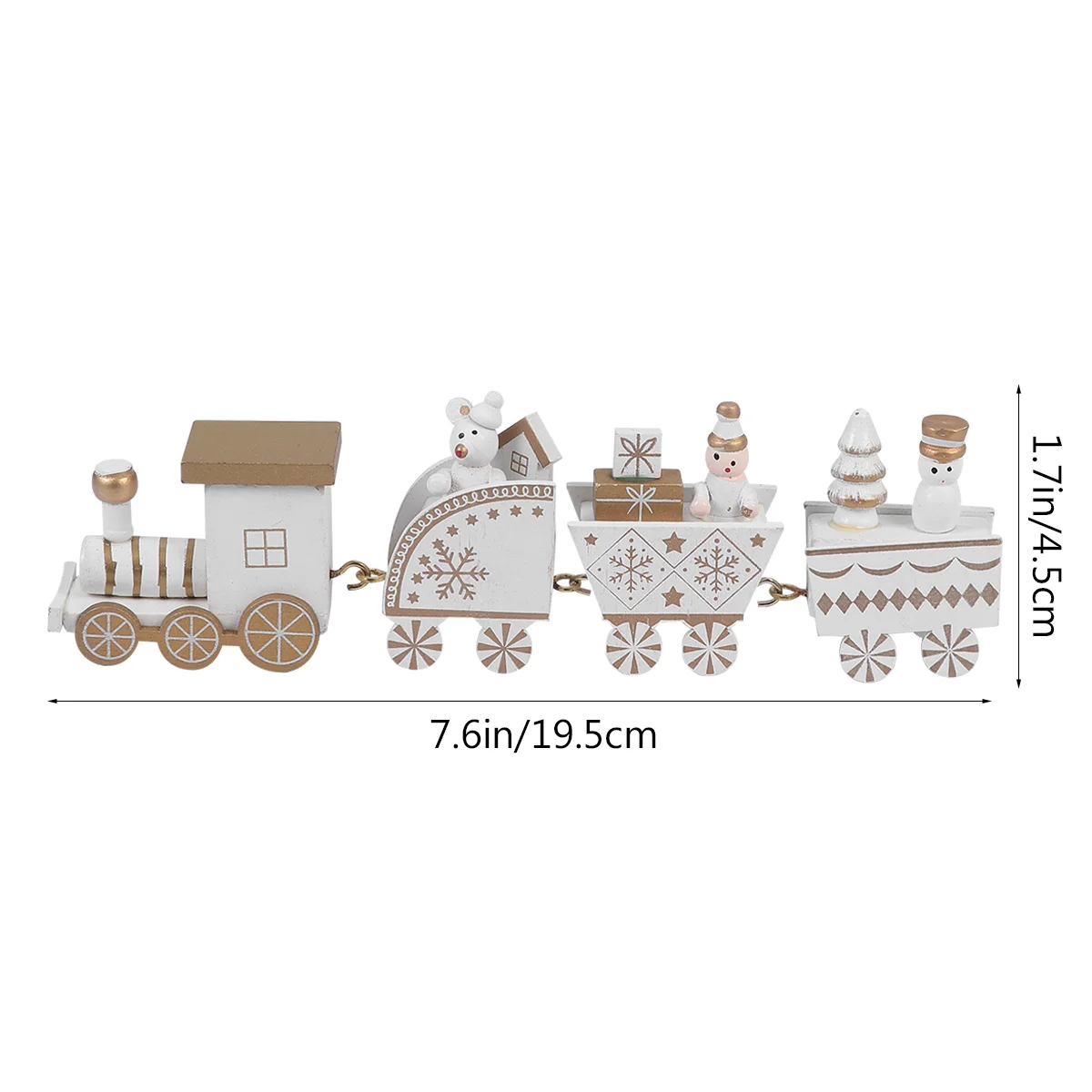 4 Pcs/Set Car Upgrade The Red Four-section Wooden Train Toddler Gifts Mini Ornaments Christmas Decoration