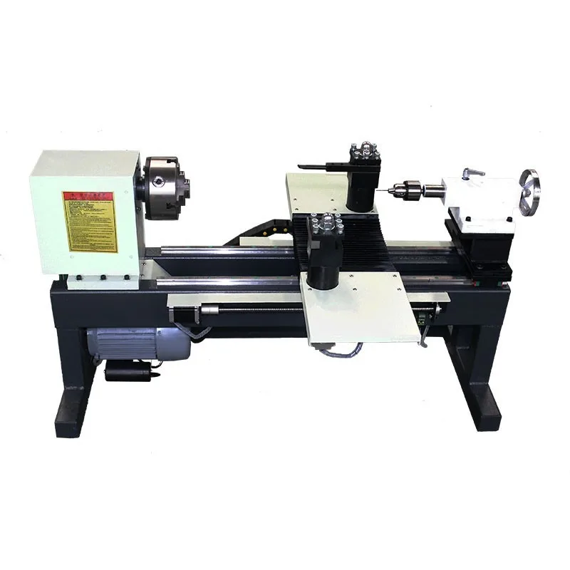 Automatic double knife numerical control bead machine, high precision micro wood bead machine, small numerical control lathe