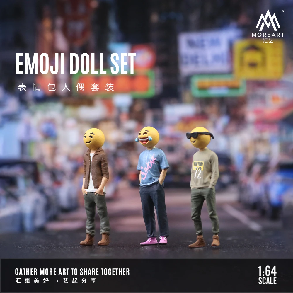 MoreArt 1/64 Three emojis mini resin action figure set