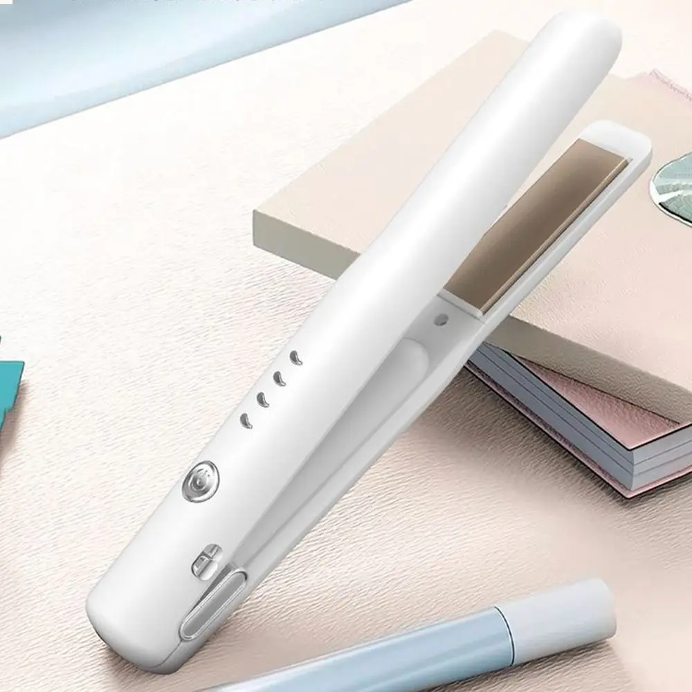 

2 in 1 Mini Hair Straightener Quickly Heating 4 Heat Levels Portable Flat Hair Iron Even Heat Distribution Cordless