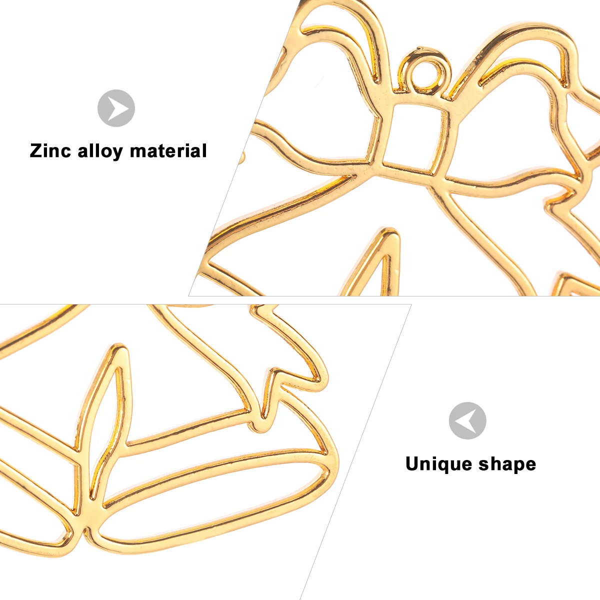 10 Pcs Gold Frames Epoxy Christmas Necklace Pendant Zinc Alloy Open Bezels Pendants Vacation