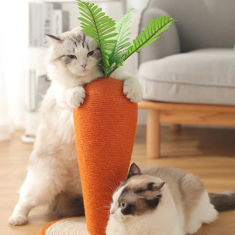 

1pc Scratch Column Climbing Frame Red Sisal Scratch Pad Carrot Shaped Pet Toy Claw Grinding Furniture Pet Supplies Cat Scratcher