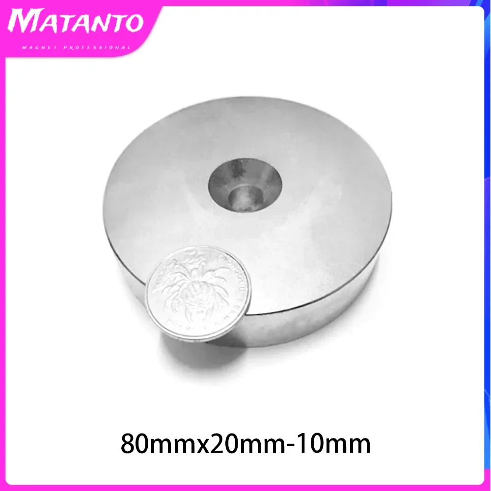 

1PCS 80x20-10mm Circular Spuer Strong Neodymium Magnet NdFeB Powerful Magnetic Sheet Large Round Rare Earth N35 Search Magnets