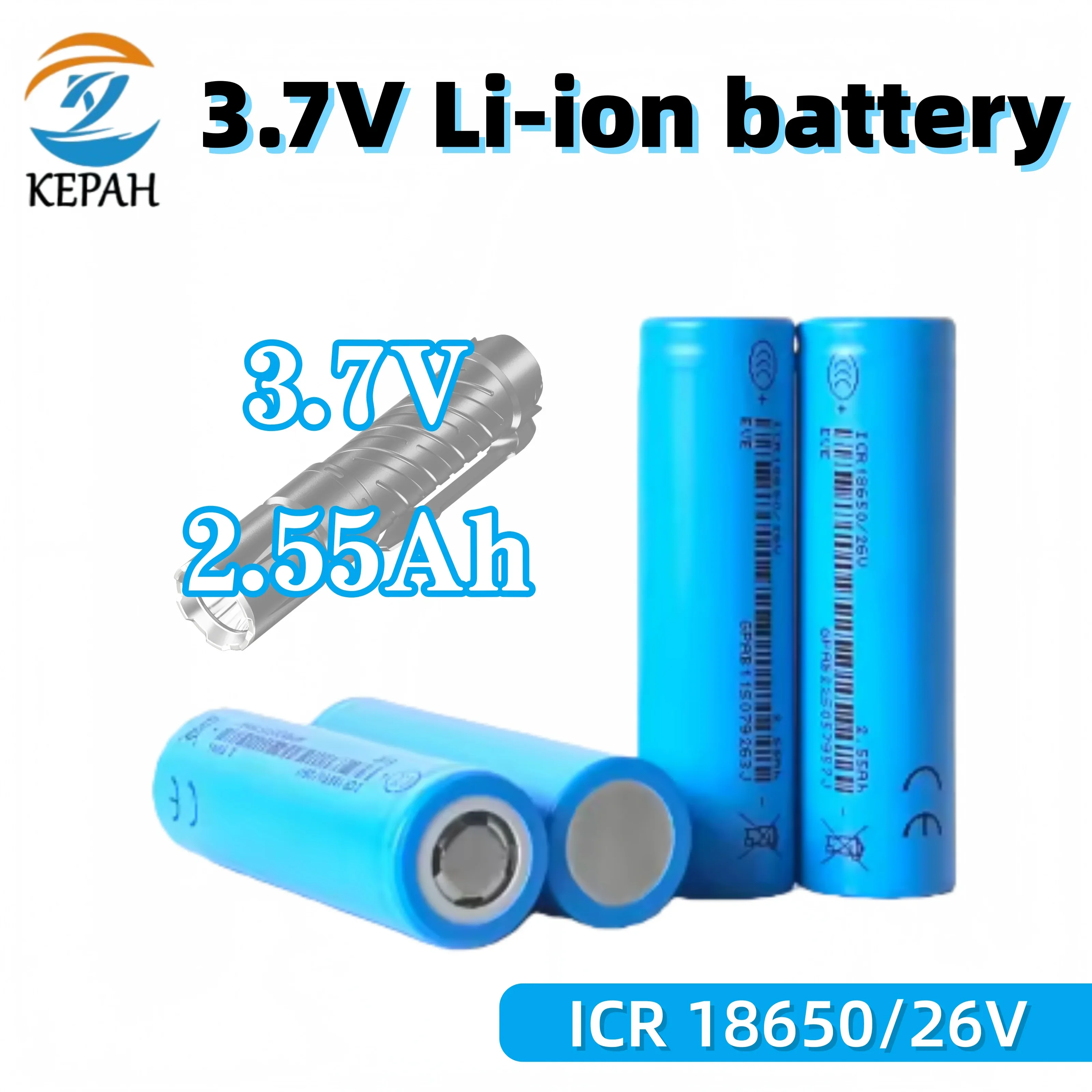 

18650 Li-ion Battery｜3.7V 2.55Ah Perfectly Compatible with Flashlights, Remote Controls & 26V Systems