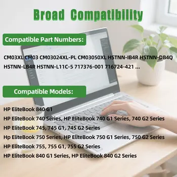 Baterie CS03XL pro HP Elitebook 840 848 850 745 755 G3 G4 ZBook 15u G3 G4 řady HSTNN-UB6S 800231-141 800513-001 10 nejlepší prodej Baterie pro HP EliteBook 840 - №7