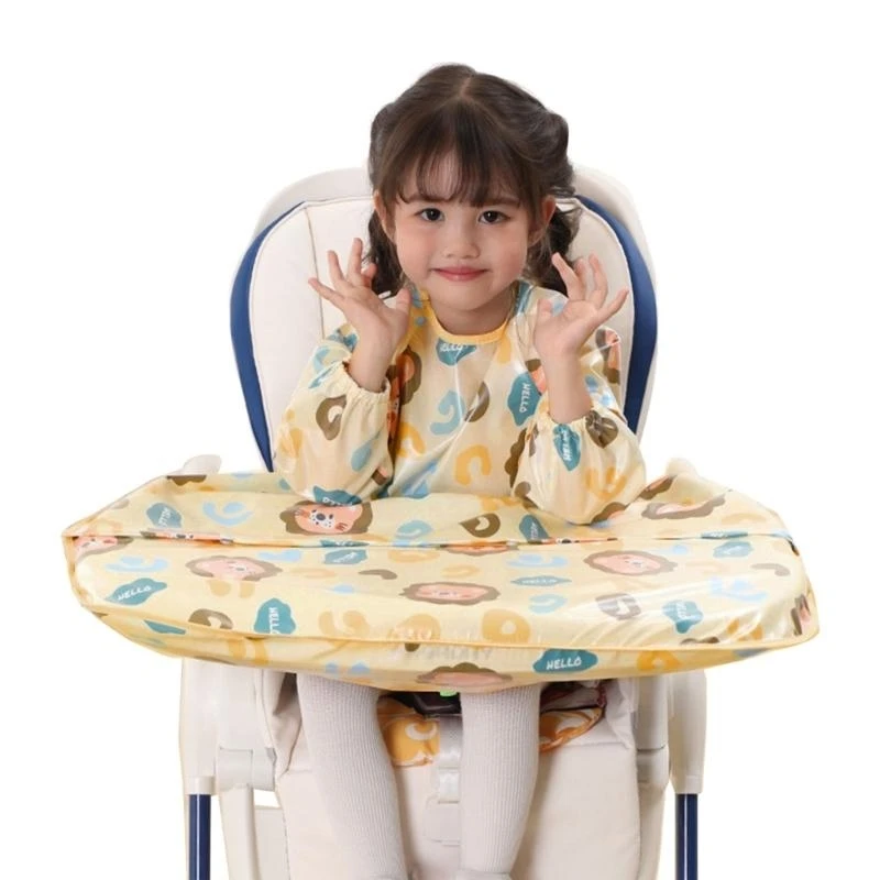 

JU64 Adjustable Baby Long Sleeve Waterproof Bib Apron Coveralls for High Chair Keep Your Baby Clean & Comfortable Durable