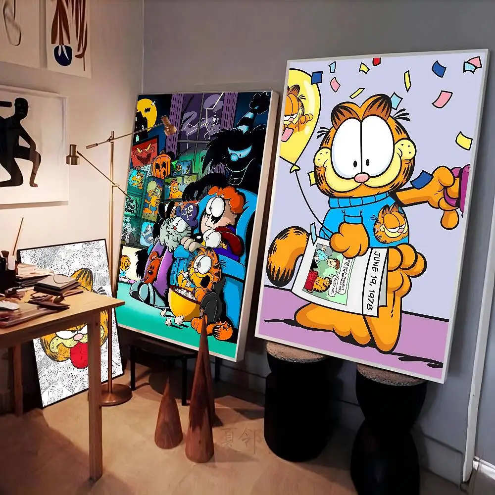The G-Garfield-Movie Movie Sticky Posters Fancy Wall Sticker for Living Room Bar Decoration Vintage Decorative Painting