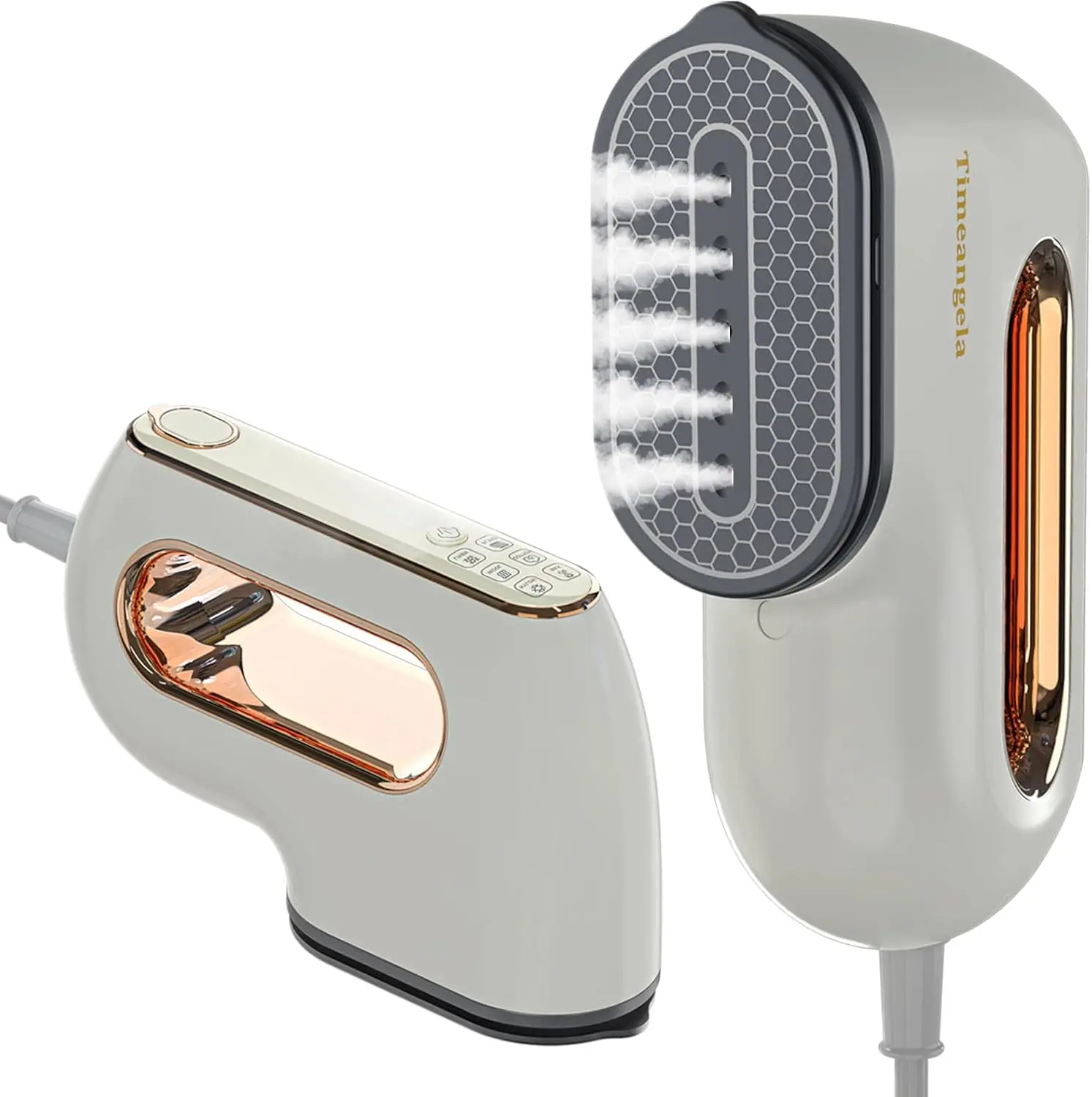 

Mini Portable Travel Steamer Iron - Handheld Garment Steam for Wrinkle-Free Dress Shirts (Gray)