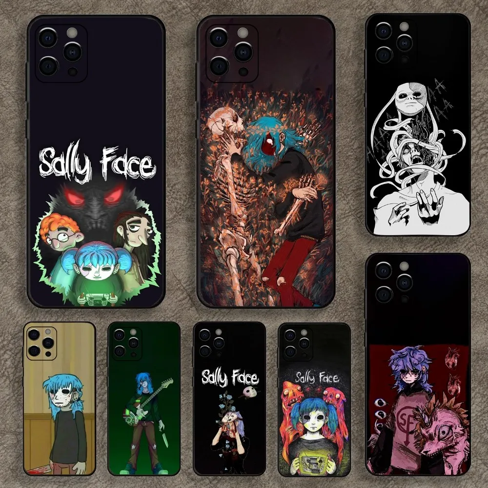 Sally Face Game Phone Case For Apple iPhone 15,14,13,12,11,Pro,X,XS,Max,XR,Plus,Mini Soft Black Cover