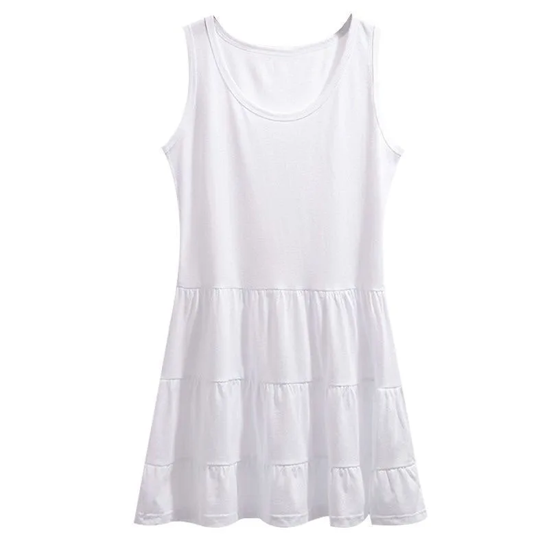 Débardeur mi-long en coton décontracté, ligne a, avec ourlet à volants, couche de Base Dr irt, été automne Faion