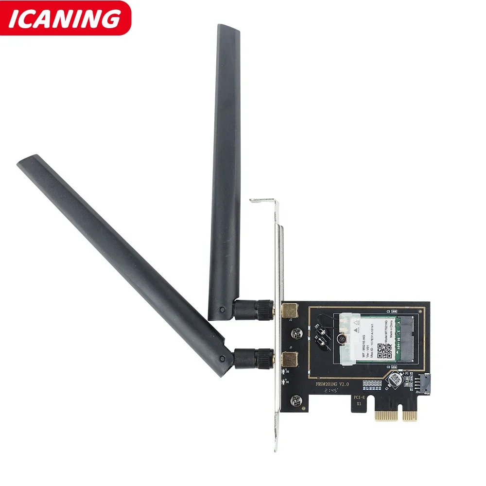 1800Mbps WiFi 6 PCIe Adapter AX1800 Wireless Desktop PCIe Adapter BT5.2 802.11 AX Dual Band 2.4G/5G WiFi Card For Win10/11