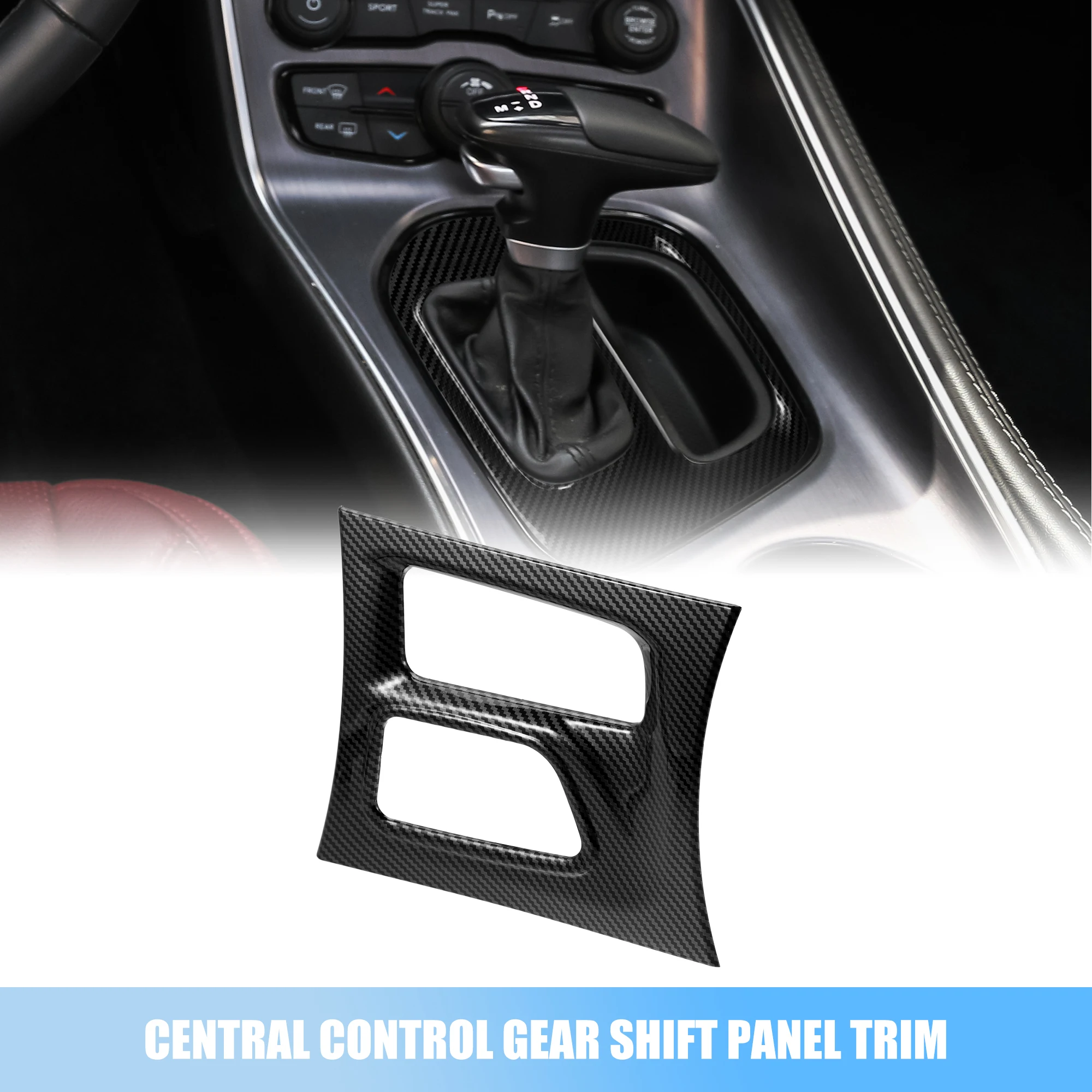 

UXCELL 1 Pc Carbon Fiber Pattern Black Central Control Gear Shift Panel Trim for Dodge