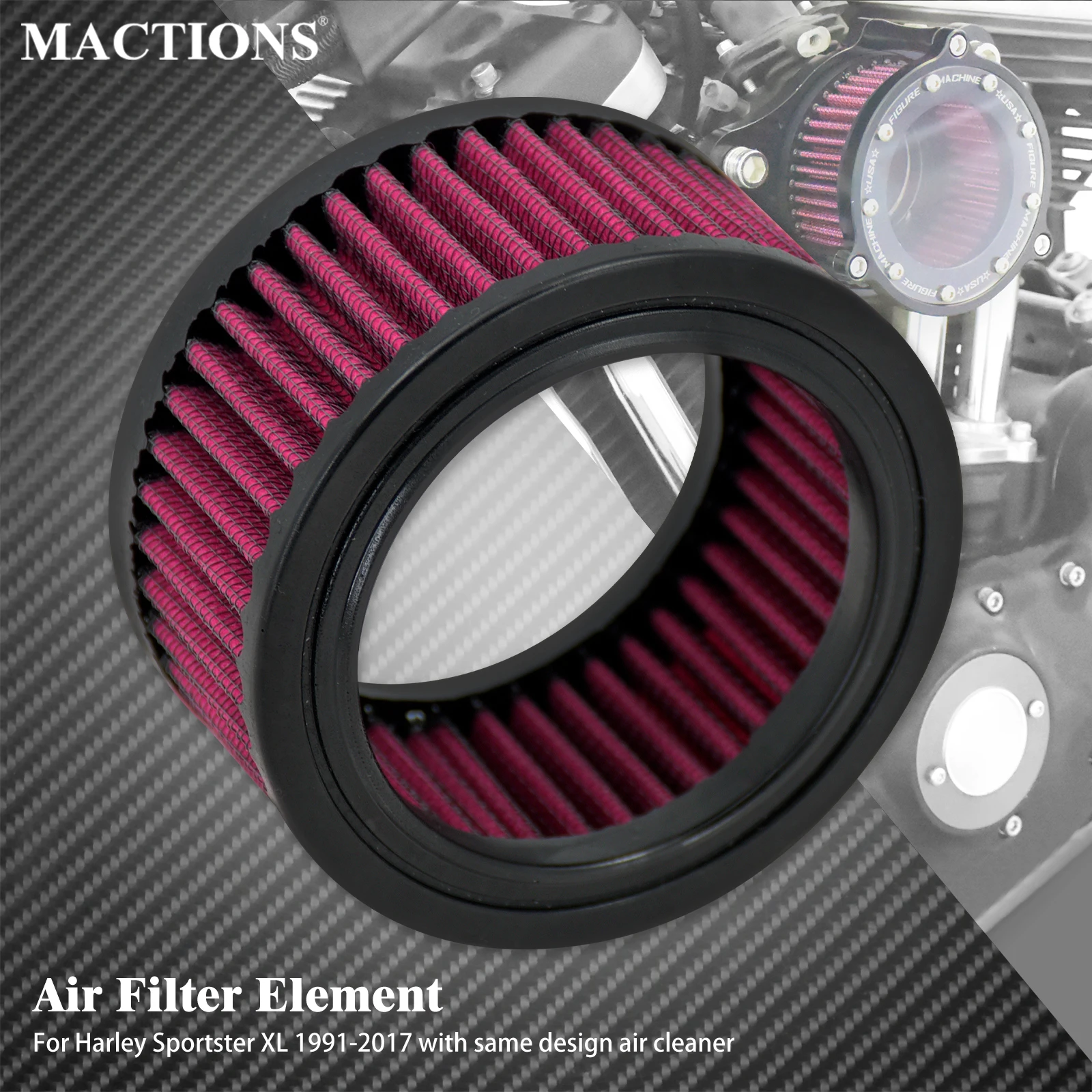 

Motorcycle Air Cleaner Element Universal Air Filter Replacement For Harley Sportster Iron XL883 1200 48 Seventy Two 1991-2021