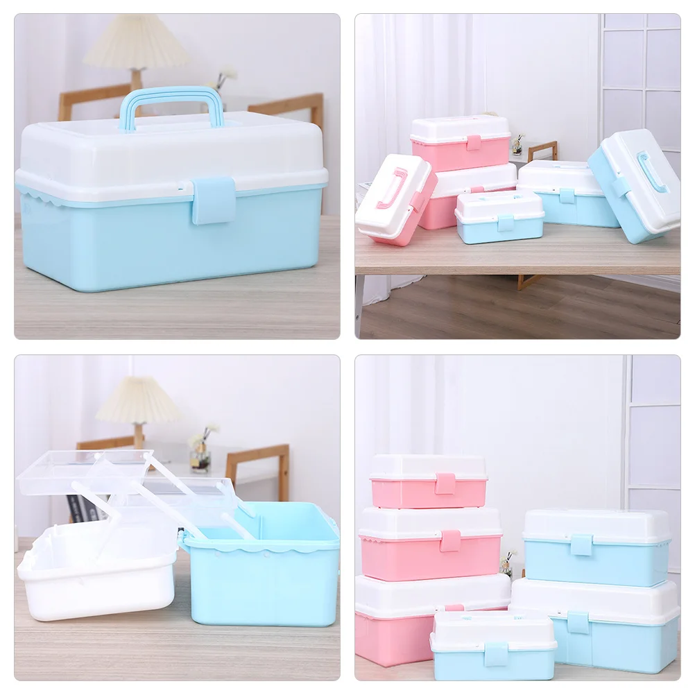 

3-Layer Stationery Storage Box Supply Organizer Craft Tools Painting Accessories Kids Beads Sundries Container