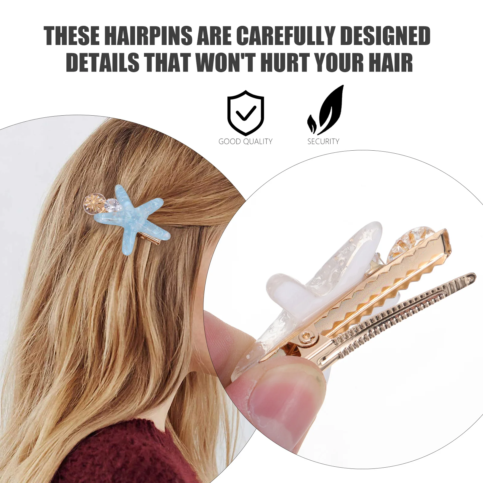 

6Pcs Girls Shell Hairpins Sea Star Hair Clip Exquisite Party Headdress Hairpin Accessories Sea Star Hairpin Shell Hair Clip