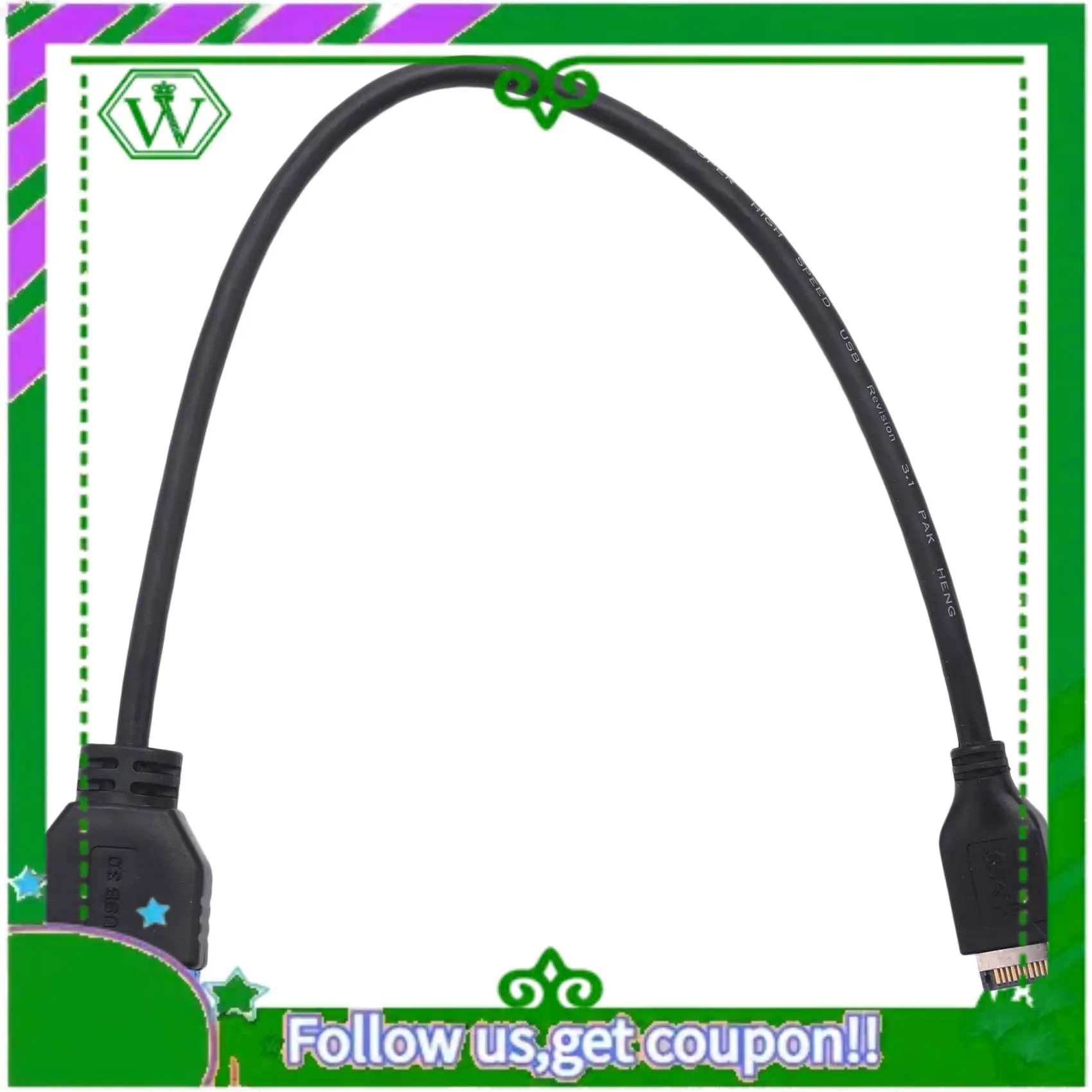 ABIK-2X USB 3.1 Front Panel Header To USB 3.0 20Pin Header Extension Cable For ASUS Motherboard 20Cm