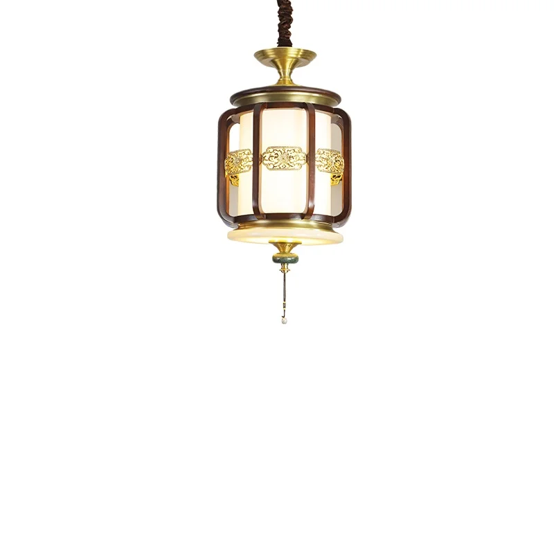 

Новая полностью медная люстра в китайском стиле, ресторан, бар, стойка, проход, входная клетка для птиц, современные лампы