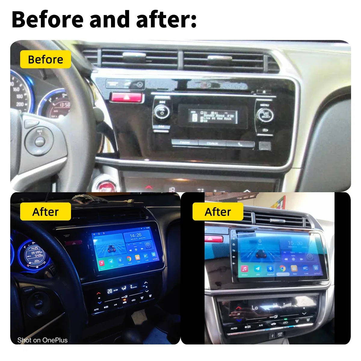 Carplay Car Multimedia Player for Honda City 2014-2019 Car Radio 2 Din Android Stereo 4G Navigation Head Unit Autoradio GPS Auto