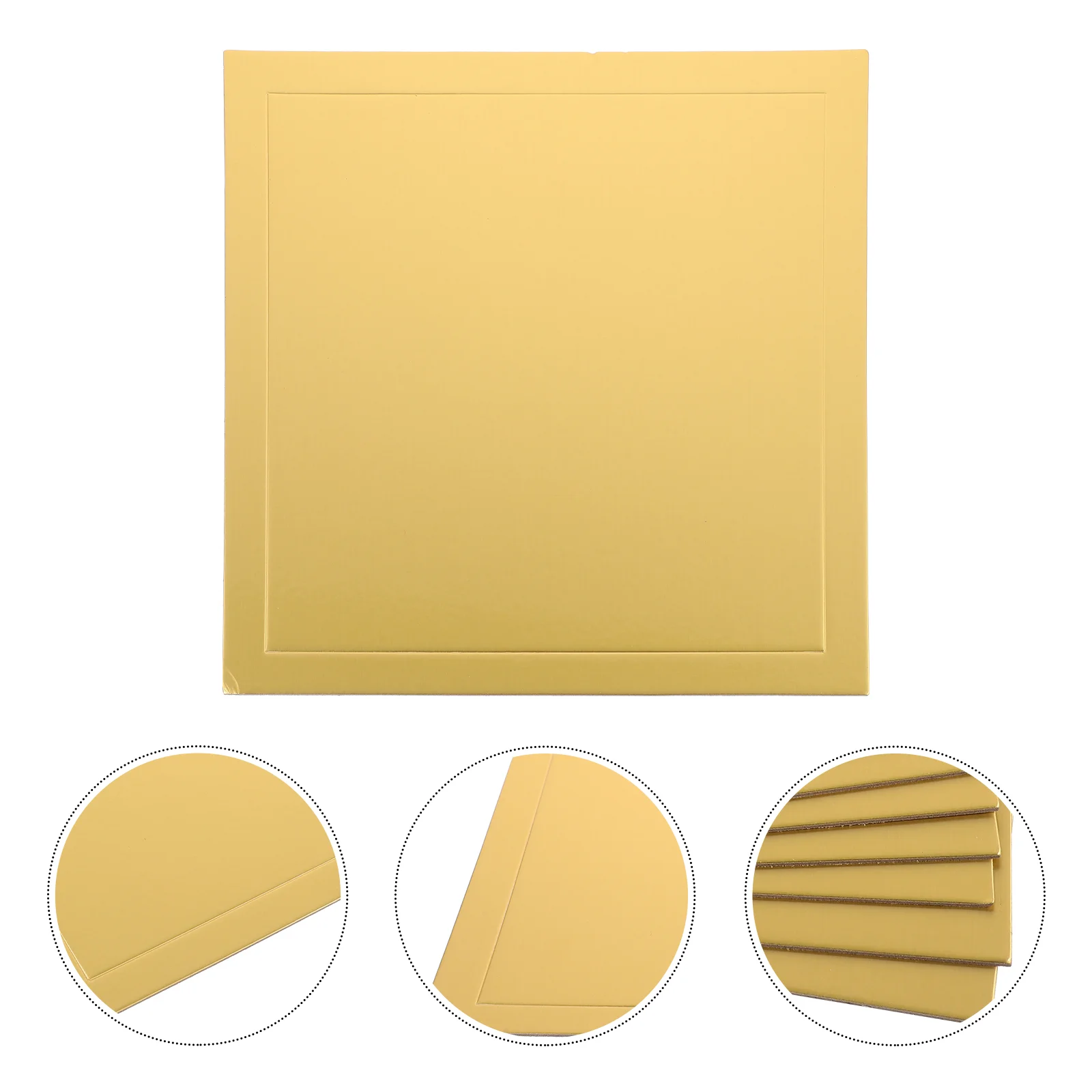 

10 Pcs Cake Gold Card Mat Cheesecake Mousse Boards Decorating Stand with Dome Display Base Party Square