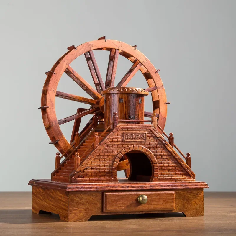 Multifunctional pen holder with rolling wealth Antique landscape handicrafts Pastoral scenery Iconic decoration model