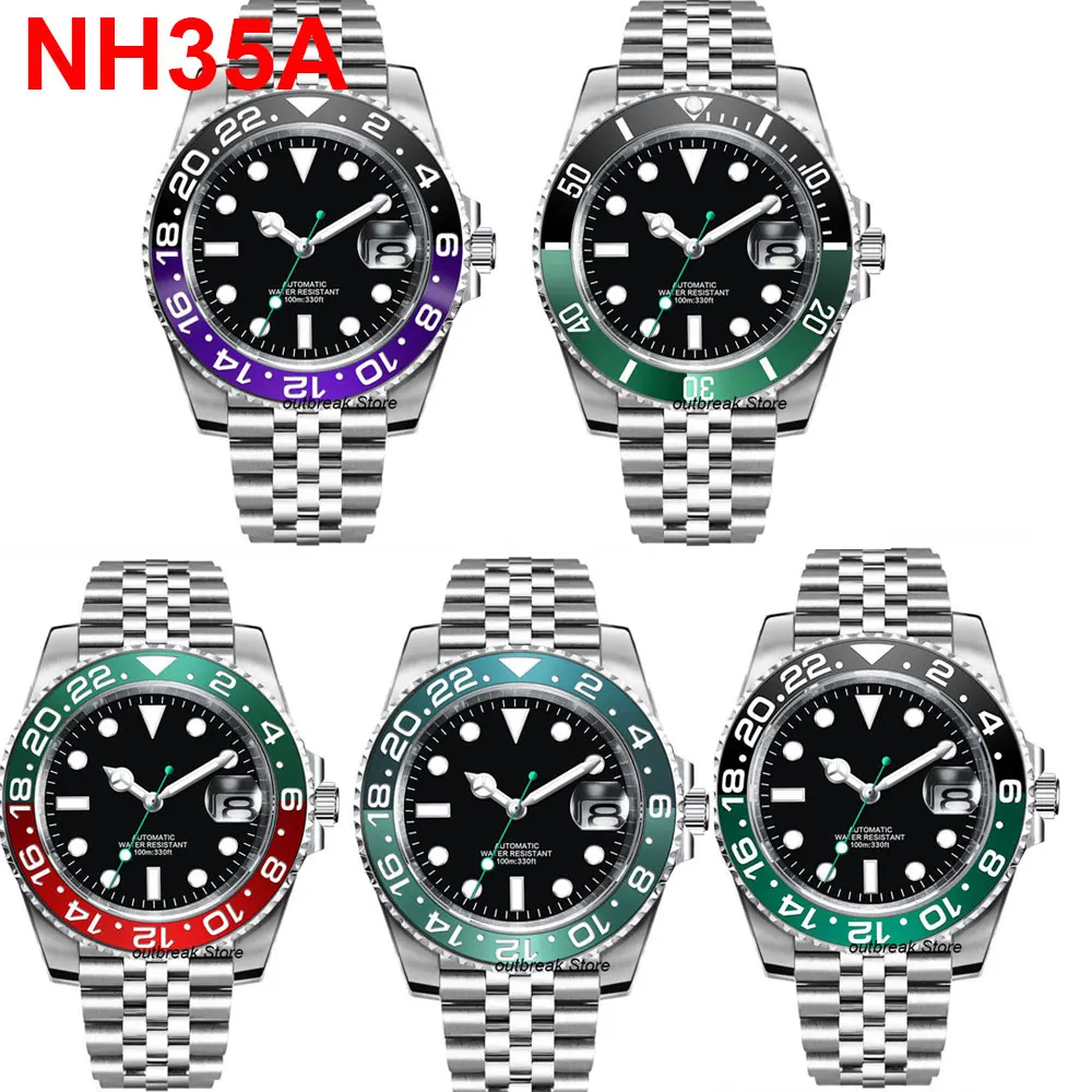 

Custom DIY 40mm NH35A MIYOTA Black Dial Automatic Men Watch 40mm Case Brush Jubilee Bracelet Date Magnifier