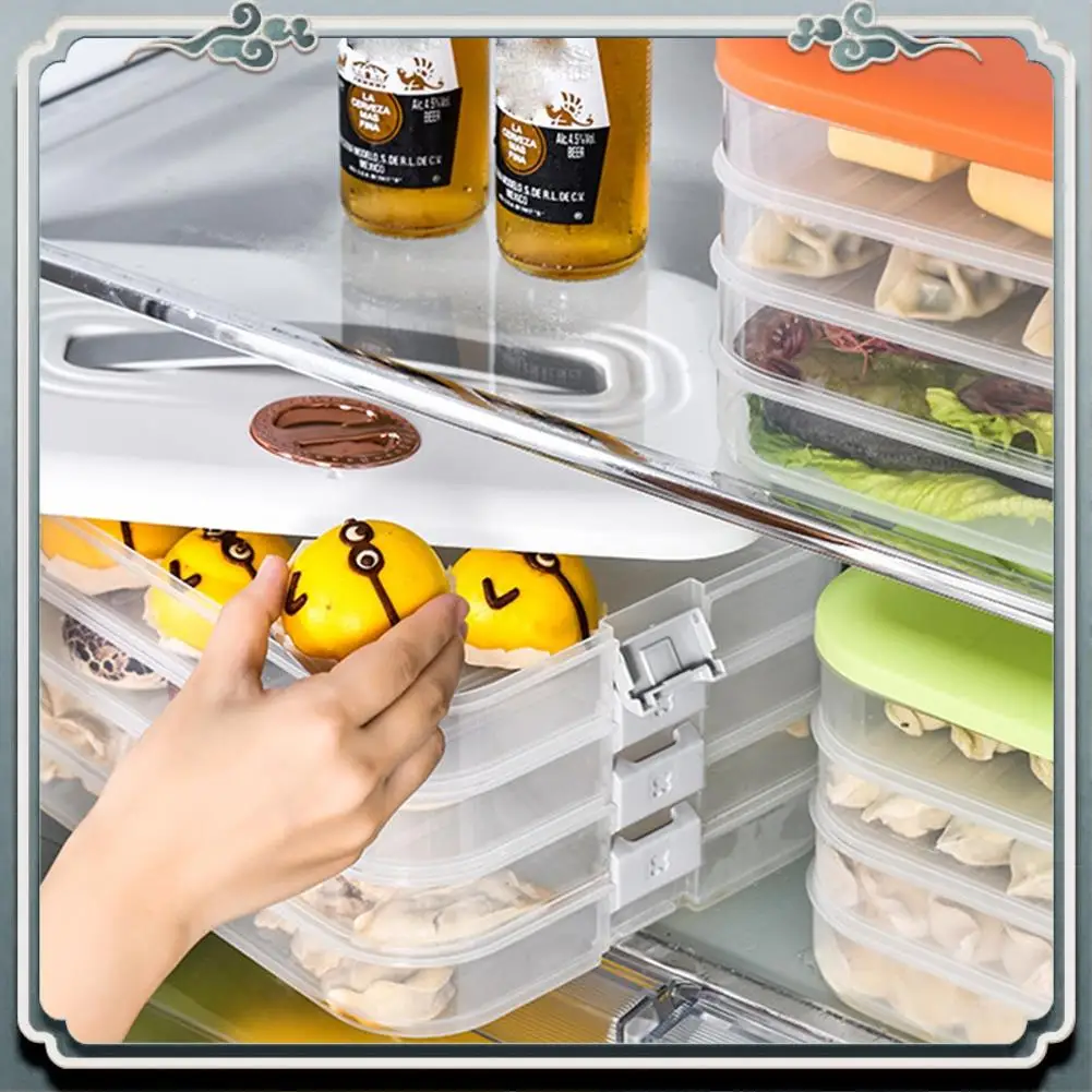 Durable Dumplings Box Storage Box Refrigerator Dumpling Freezing Multi-Layer Freeze Quick-Freeze Dumpling Box