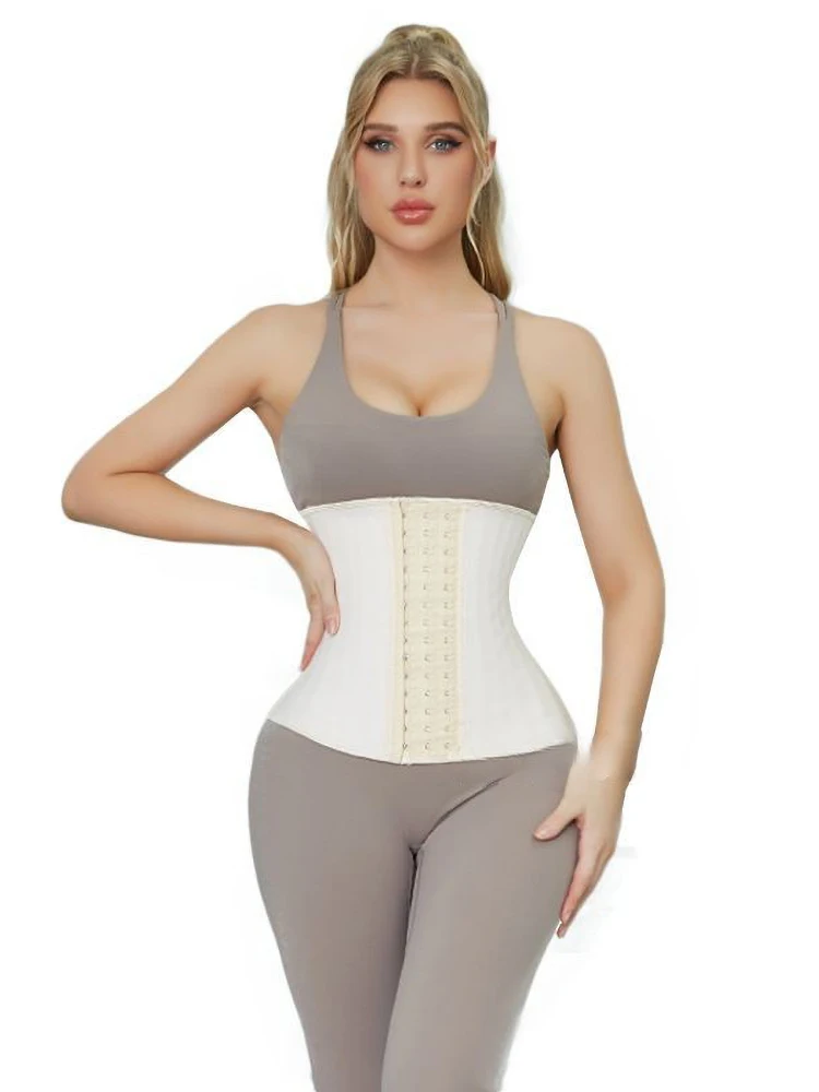 25-Stahlknochen-Latex-Taillentrainer mit Haken- und Ösenkorsett, Fajas Belt Cincher Unterbrustkorsett – Detail 6