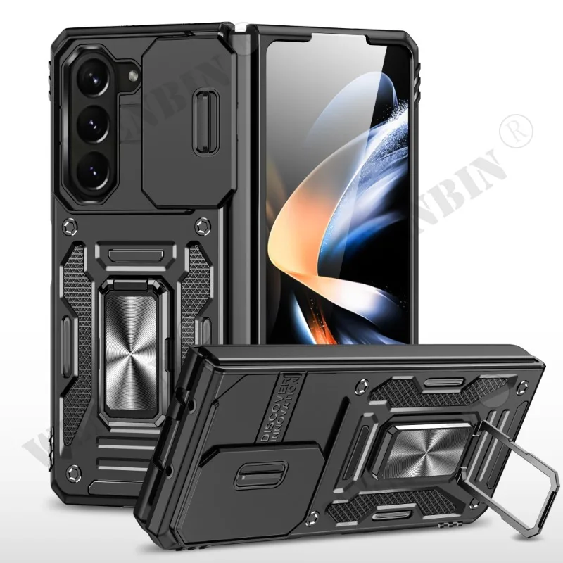 Case For Samsung Z Fold 5 Z Flip 5 S23 S22 Ultra Plus A54 A34 A24 A14 A73 A53 A33 A13 Finger Magnetic ring car adsorption Case