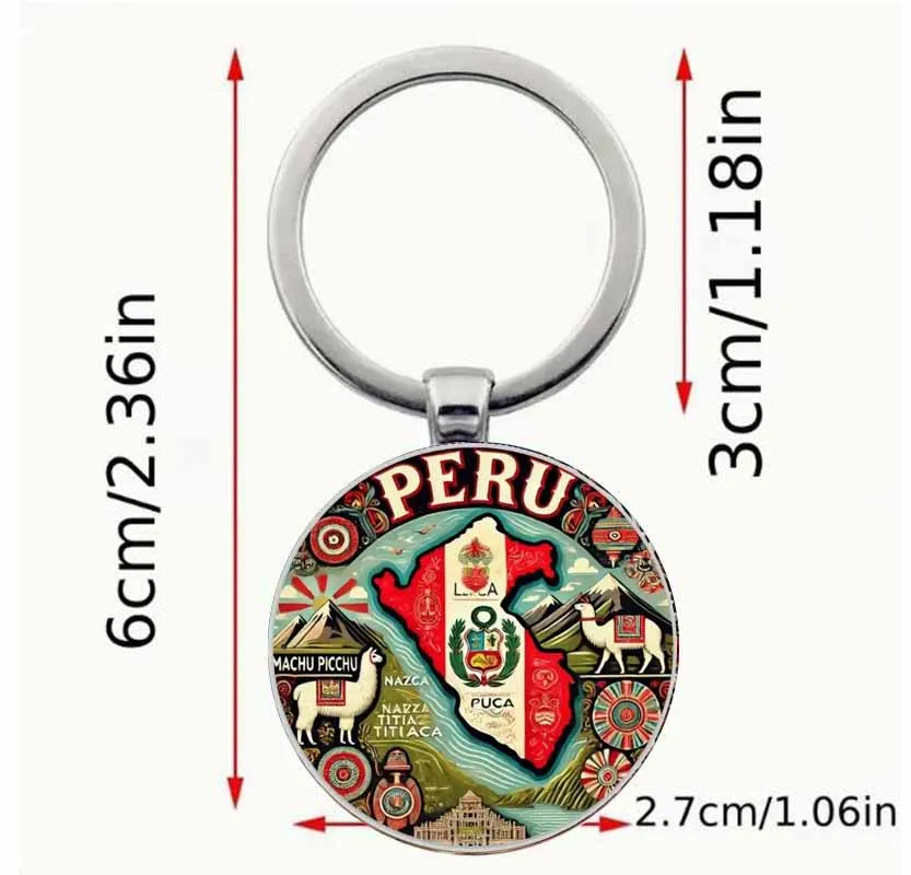 سلسلة مفاتيح بيرو الانطباع: هدية فريدة لعشاق خريطة بيرو والرحلة الغامضة للألبكة، الهدية المثالية #2
