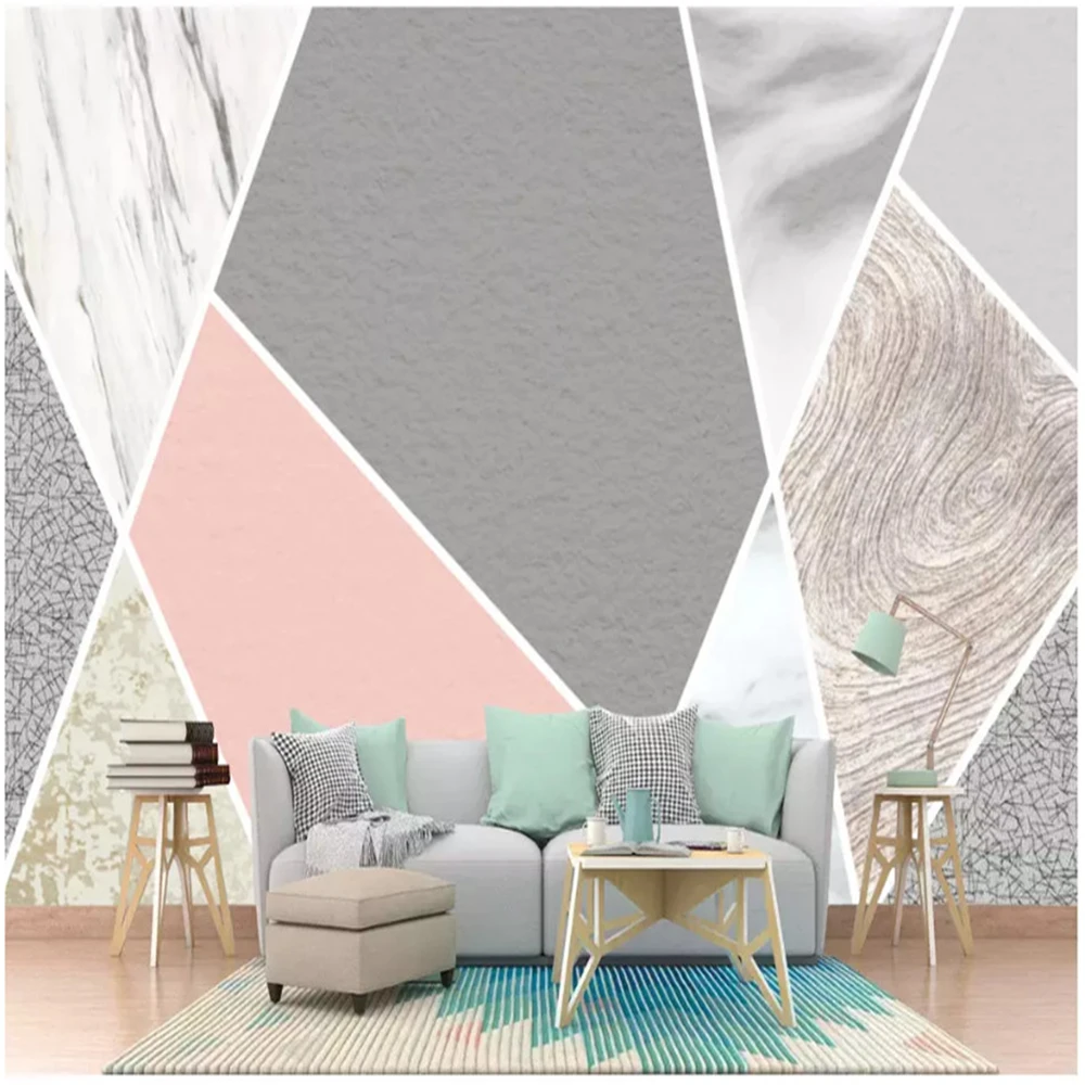 

Custom classic wallpaper 3D Wallpaper for Walls Nordic Modern Elegant Geometric Marble Mural 3D Wall Papers Home Decor