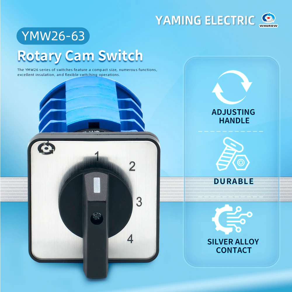 63A 660V Changeover 4 Positions 4 Poles LW26-63/4 LW28 Reverse Double Rotary Circuit Control Combination Cam Switch