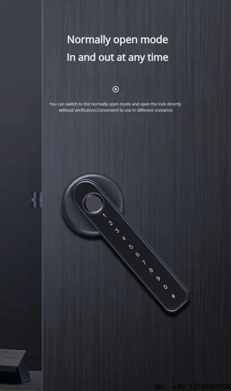 Biometric Fingerprint Smart Door Handle Lock Keyless Entry with Memory Card Storage for Wood Aluminum & Steel Doors