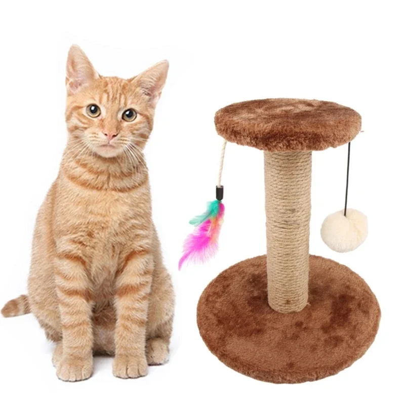 

Cats Scratcher Post Toy Pet Sisal Rope Kitten Scratching Post Climbing Tree Scratching Tree Toy Entertainment Toy