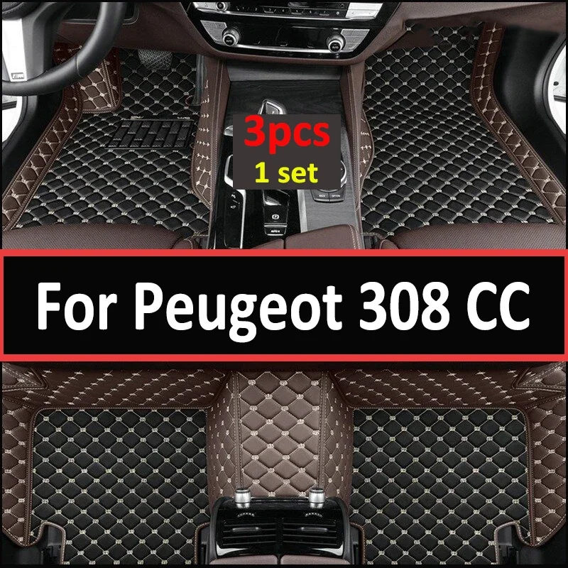 Car Mats Floor For Peugeot 308 CC T7 2008~2013 Waterproof Protection Carpets Leather Mat Cubre Pisos Para Autos Car Accessories