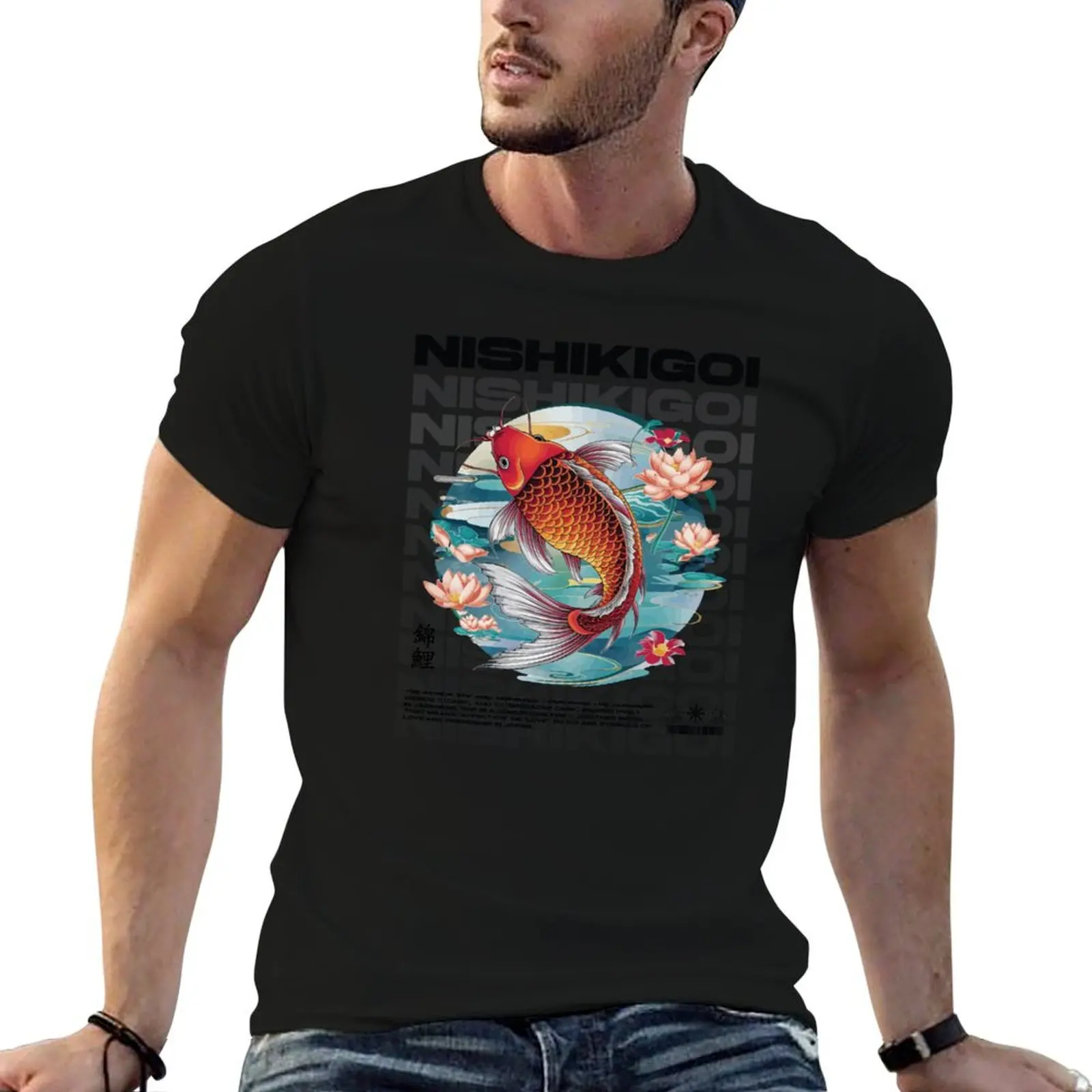 Koi Carp t-shirt design T-Shirt custom shirt animal prinfor boys vintage clothes quick drying mens white t shirts