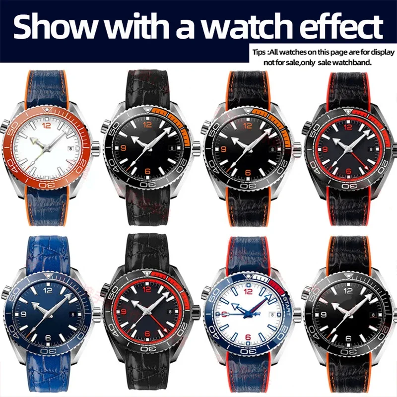 20MM 22MM High Quality Silicone Watch Strap For OMEGA SEAMASTER 300/600 Orange embossed watchband Waterproof And Sweat Resistant