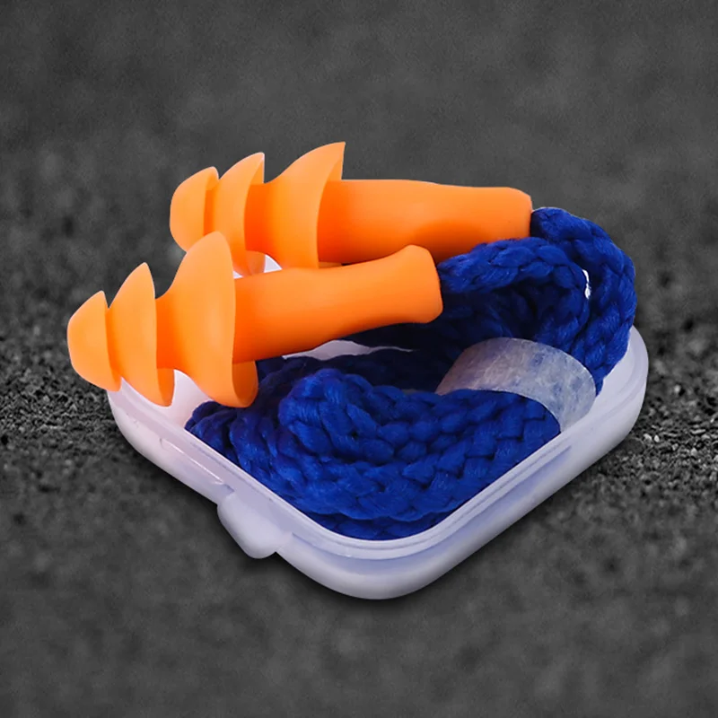 Ear Care10Pcs Soft Silicone Corded Ear Plug Protector Reusable Hearing Protection Noise Reduction Safe Work Comfortable Earplugs