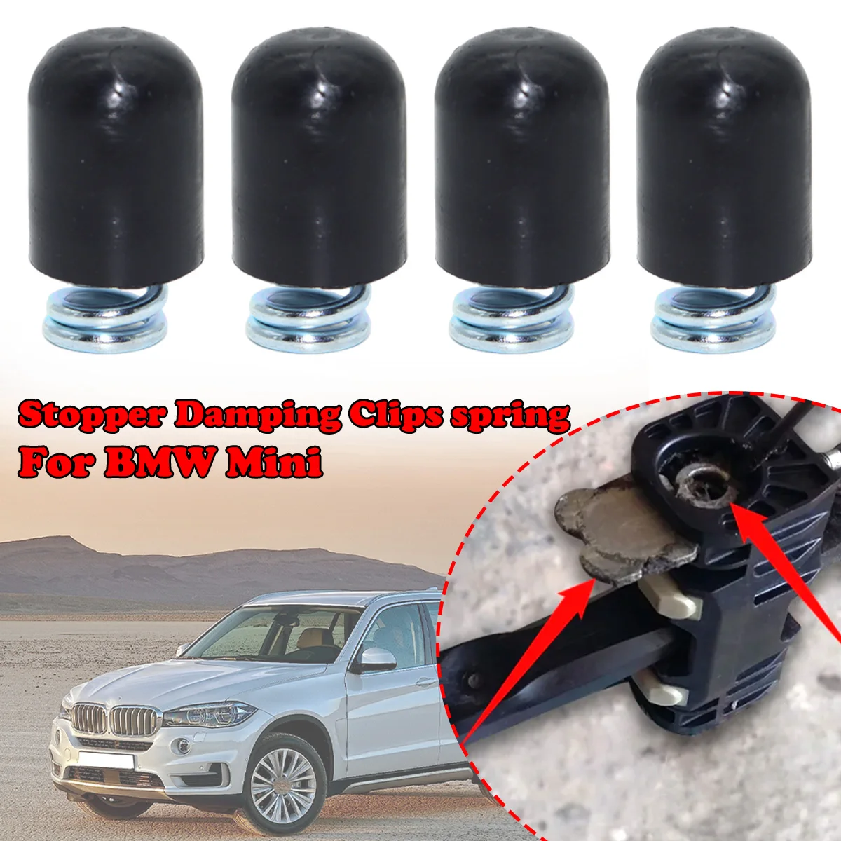 

4/8kit Car Door Check Strap Limiter Repair Kit Stopper Damping Spring Clips Black For Mini CLUBMAN BMW X6 F16 X5 X1 1 3 5 series