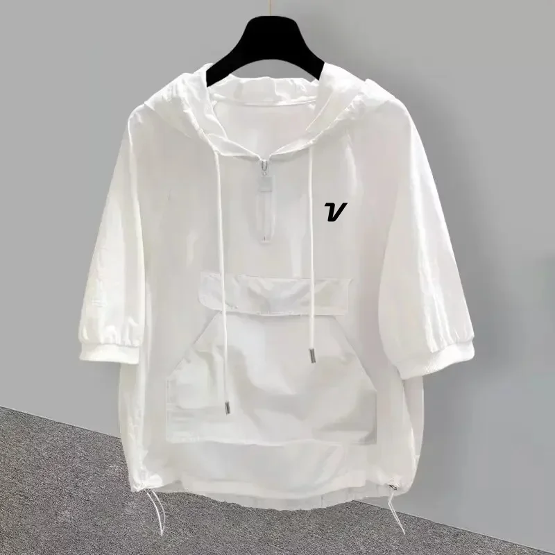 Trendy Hooded Short Sleeve T-shirt Men's Golf Clothing NEW Summer Loose Fit Korean Style Ins Golf Wear Golf Half Sleeve T-shirt