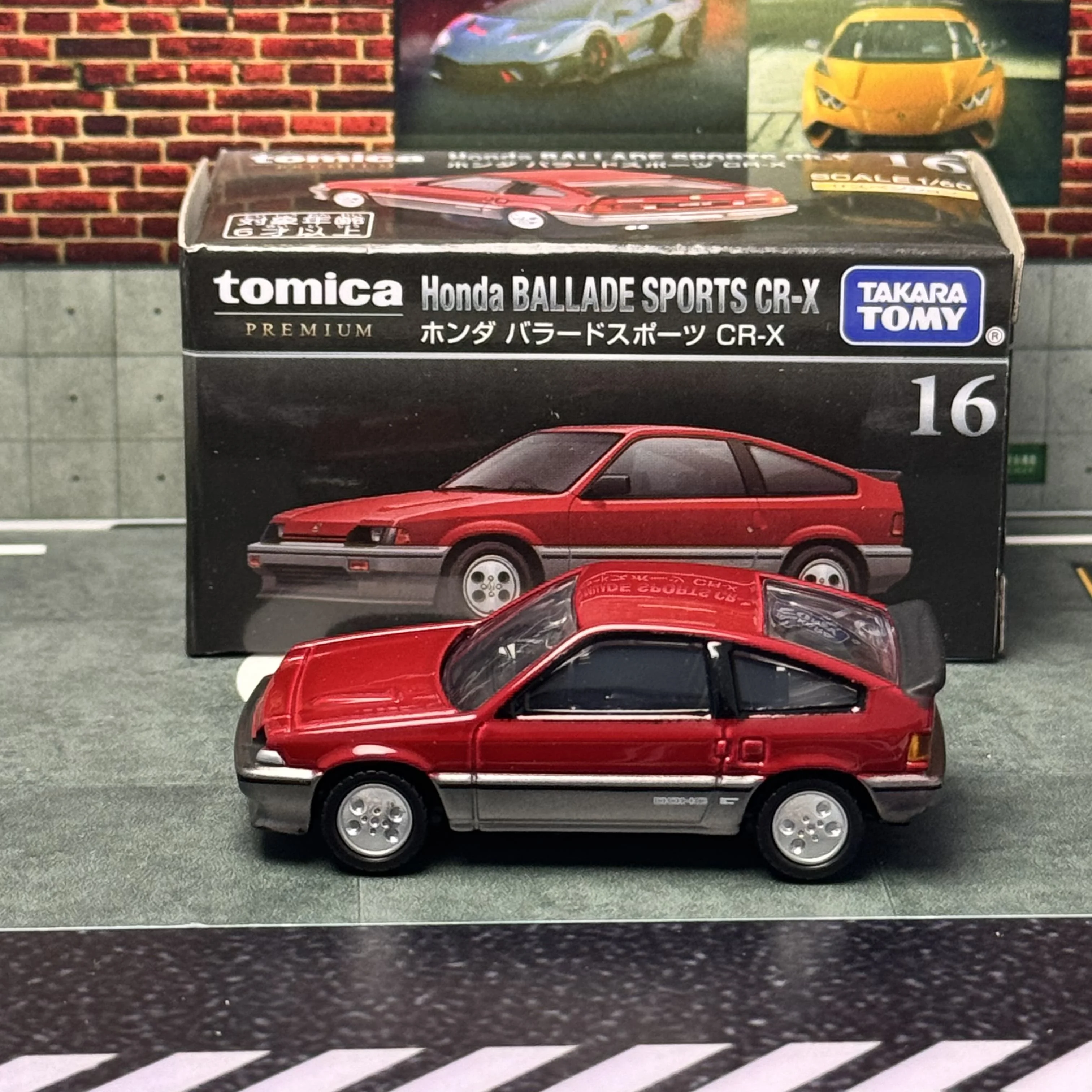 Takara Tomy Tomica Premium 16 Honda Ballade Sports CR-X Samochód Metalowy Model Odlewany Zabawki Prezent na Boże Narodzenie dla Chłopców