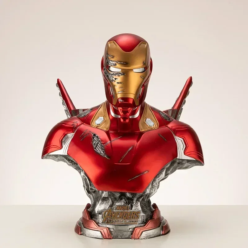 Marvel Action Figure Hero Iron Man Black Panther Bust Resin Statue Collection Model Home Decoration Art Sculpture Kids Toys Gift