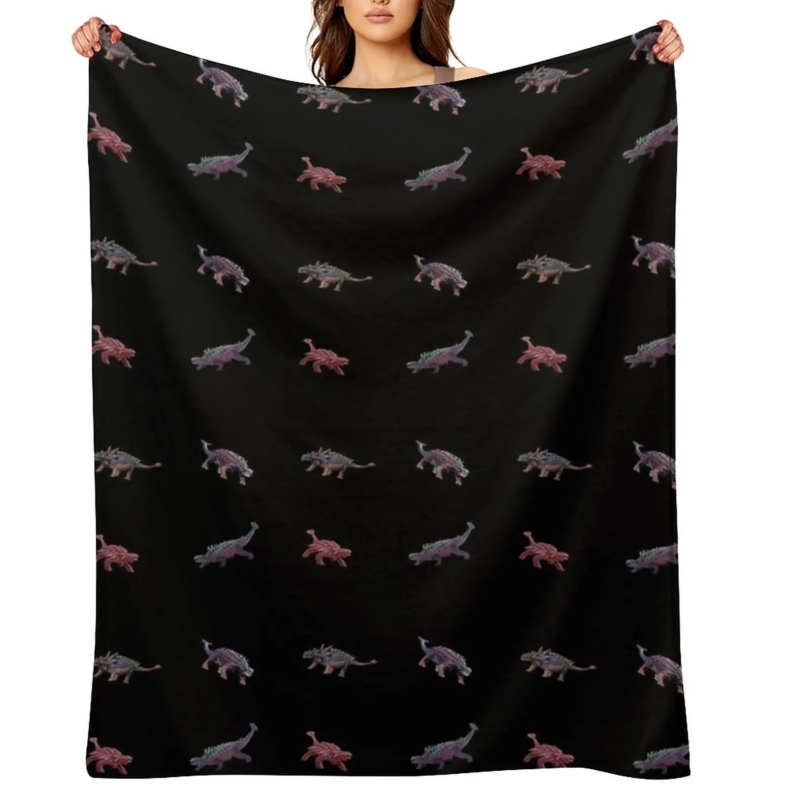 Ankylosaurus Dinosaur Pattern Throw Blanket Luxury Brand Sofa Quilt Bed For Decorative Sofa Giant Sofa Blankets