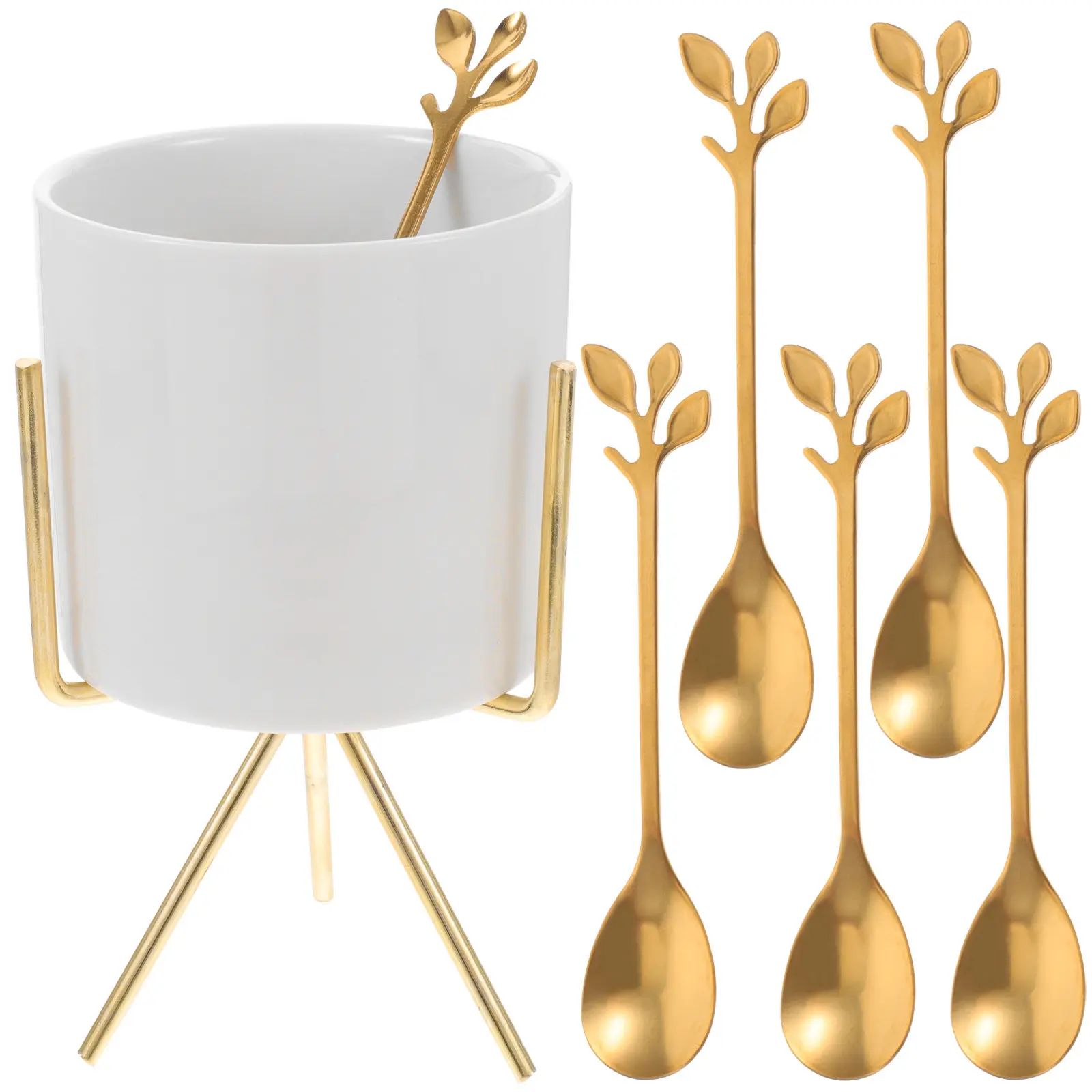 Juego de 1 Soporte de Cerámica Exquisito para Utensilios de Cocina, Organizador de Herramientas de Postre para el Hogar, Multiusos, para Cucharas, Tenedores, Palillos y Cubiertos