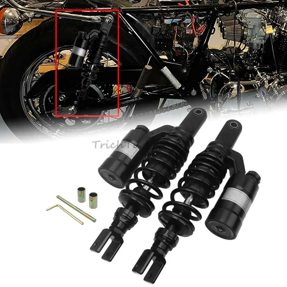 Par de Amortiguadores Compatibles con YAMAHA HONDA SUZUKI GARELLI LAMBRETTA, Motos Juiced, Karts, Scooters y Cuatrimotos (ATV)