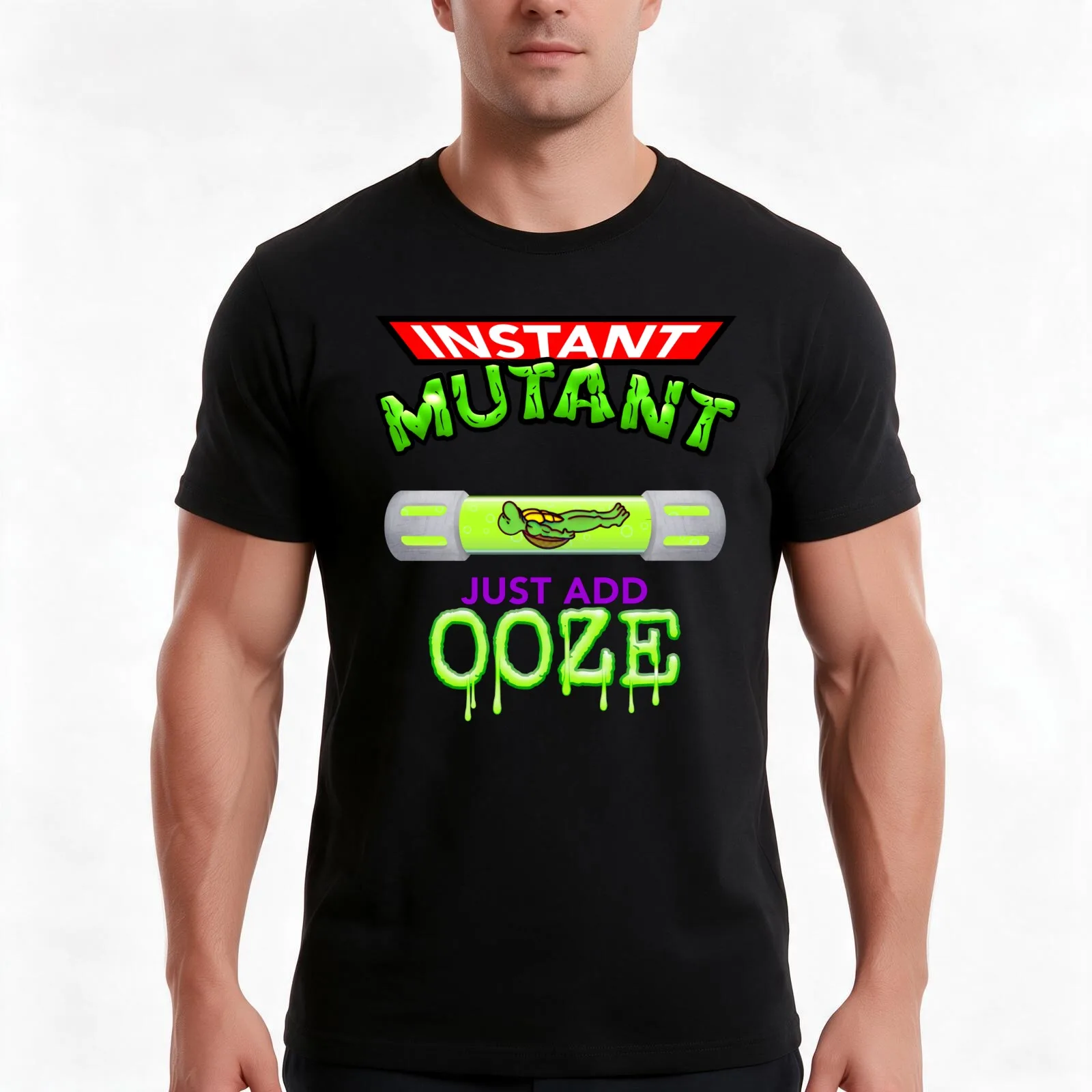 Instant mutant T-Shirt, Summer Casual Cotton Tee, Oversized Streetwear Tops, Vintage Graphic Print, Loose Fit Short Sleeve