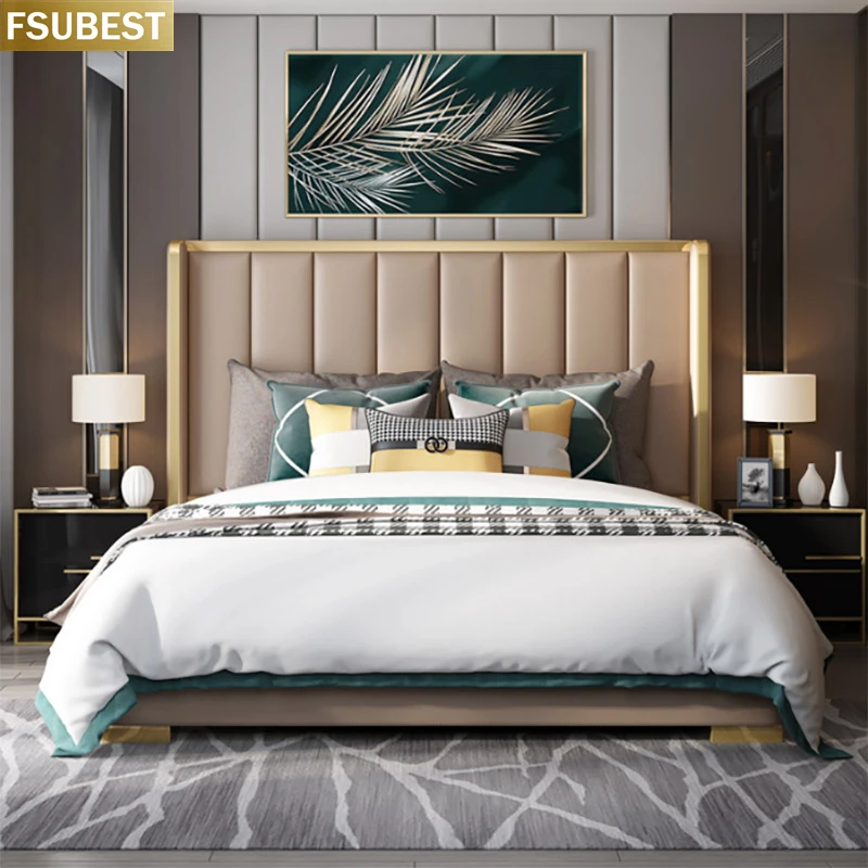 Modern King Size Bed Frame King Bed Frame Cama Bedroom Furniture Lit 2 Personnes Camas Y Muebles Queen Bed