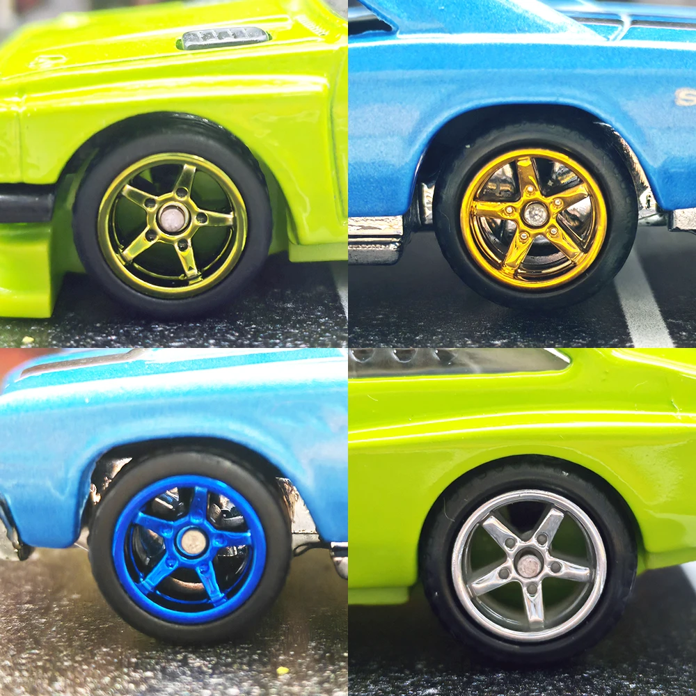 1/64 Wheels with Detachable Rubber Tires Tire Tread 11mm for Model Cars Refiting Parts for Hotwheels (for 5 Cars)